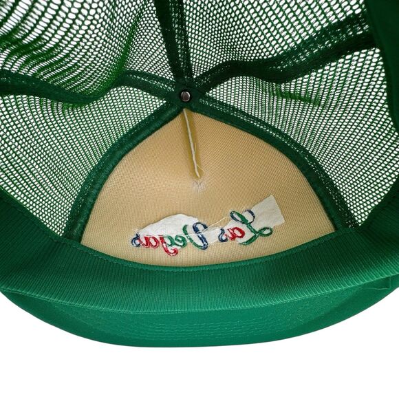 Vintage Las Vegas Trucker Hat Kelly Green Adjustable Retro Mesh Embroidered - Picture 9 of 12